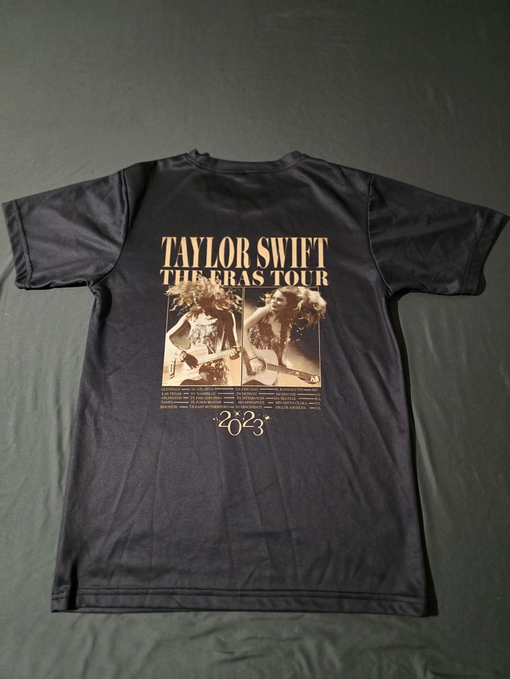 Taylor Swift The Eras Tour 2023 Graphic T Shirt XS Black Double Sided Concert